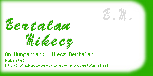 bertalan mikecz business card